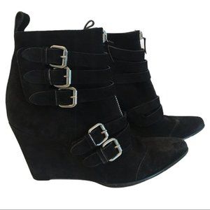 Tabitha Simmons Harley Suede Wedge Buckle Bootie